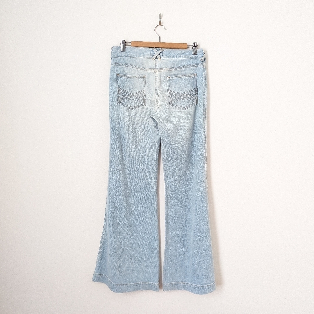 Current/Elliott Light Trash Wash Y2K Faded Low Rise Wide Leg Flare The X Jeans - Picture 4 of 4